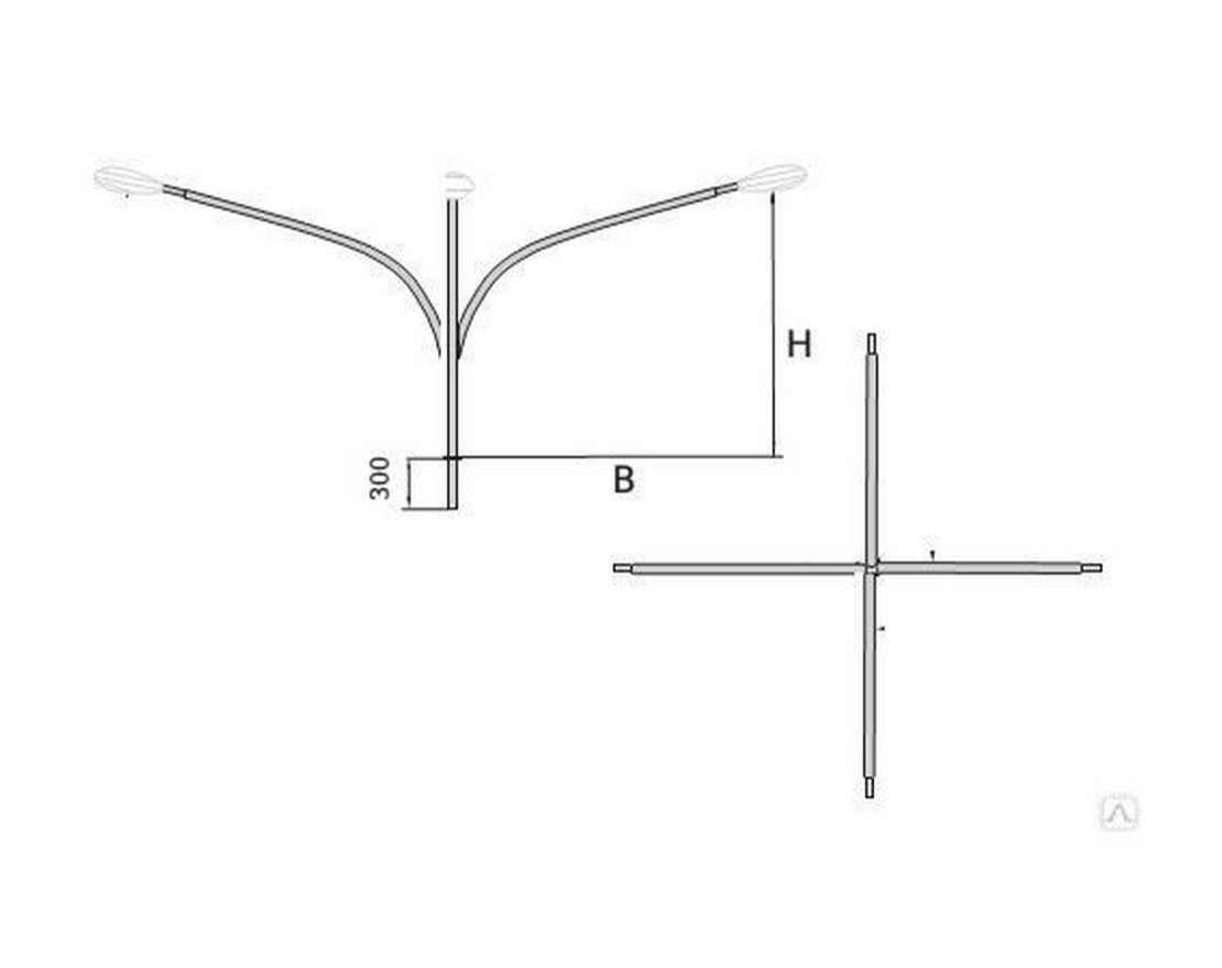 Кронштейн консольный четырехрожковый К4К 1,5-1,5 горячий цинк - вид 2