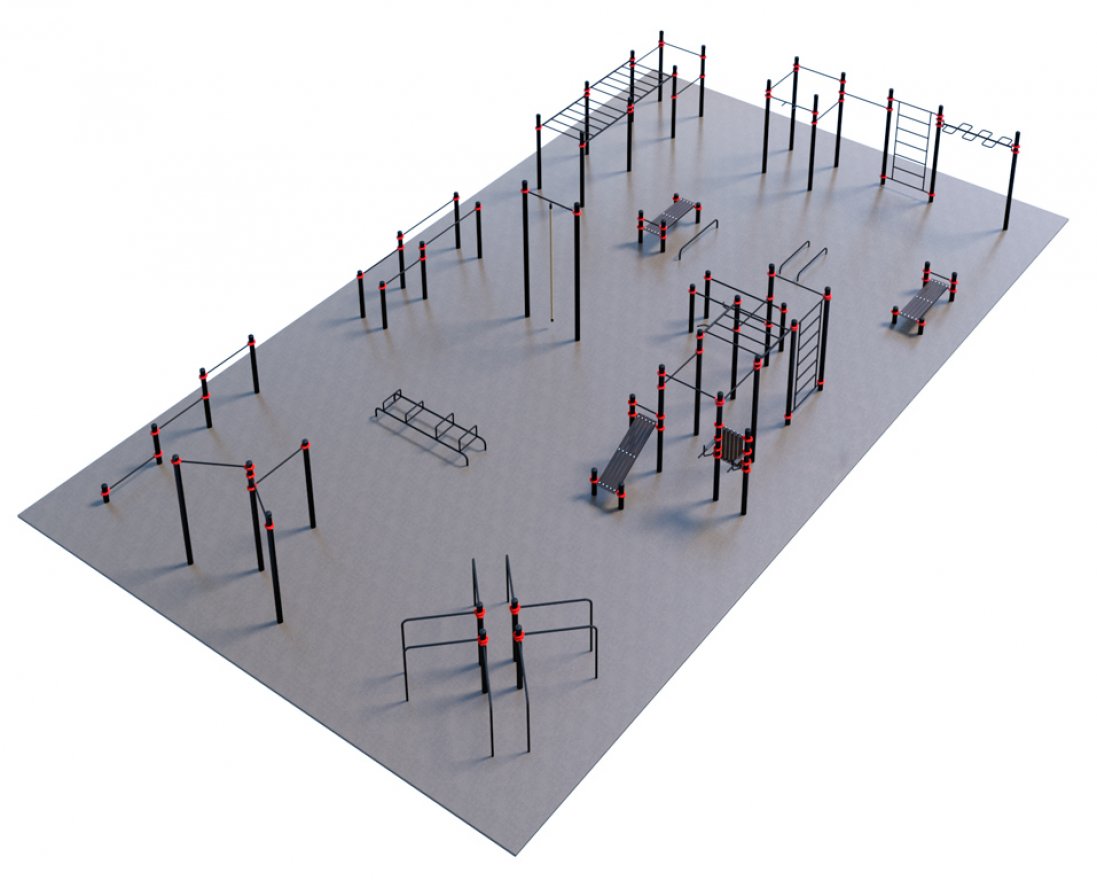 Проект Районная площадка для Воркаут и ГТО 3-7 (21 х 12 м) - вид 4