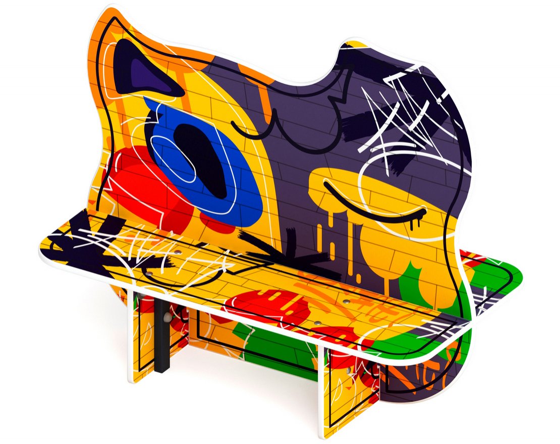 Скамейка детская Уличное искусство - вид 3