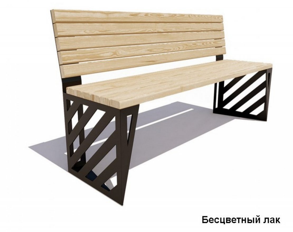 Скамейка парковая Тула (без подлокотников) Сосна - вид 4