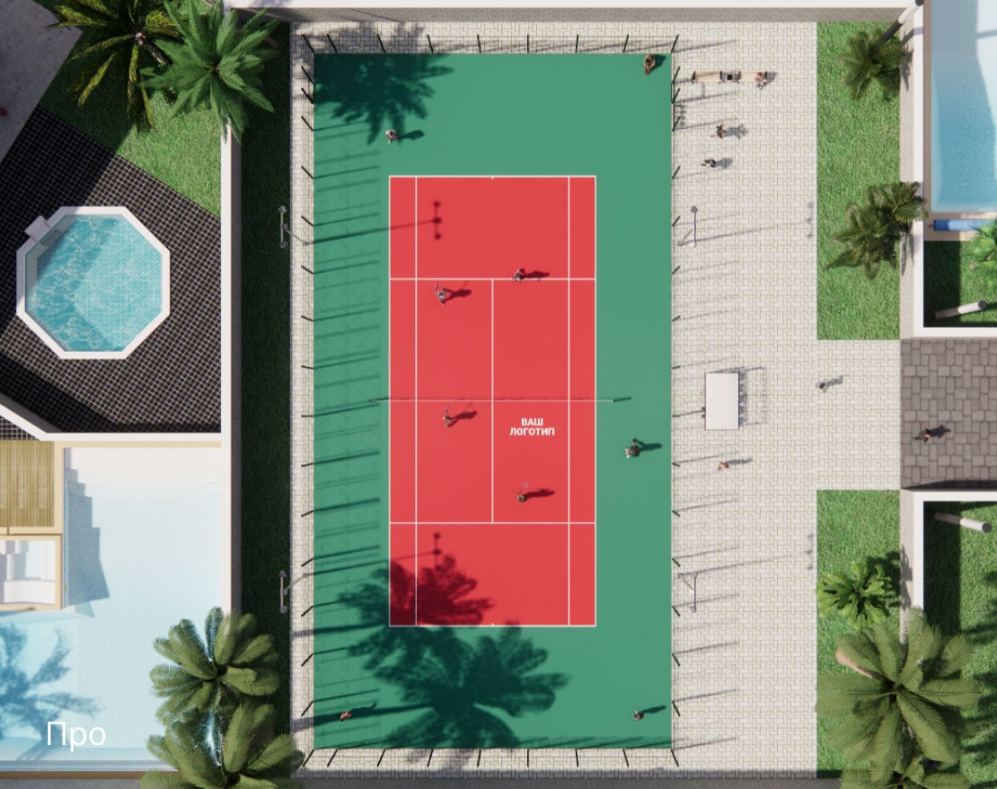 Теннисный корт TORUDA T-1 (37х19, игровое поле 24х11) - вид 4