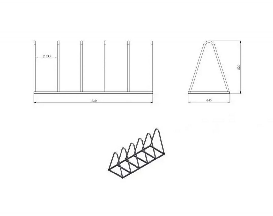 Велопарковка «Пирамида» VP50A (Нержавеющая сталь) - вид 3